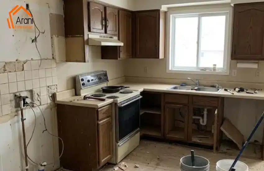 Average Kitchen Renovation Cost in North Vancouver featuring a contemporary kitchen design with island and custom cabinetry.