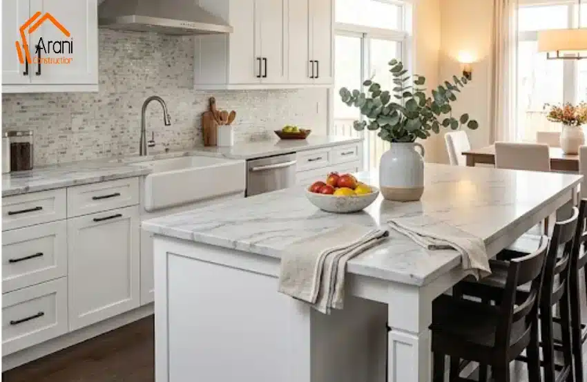 Kitchen Renovations Cost North Vancouver in 2026 featuring a modern custom kitchen with premium cabinets, quartz countertops, and upgraded appliances.