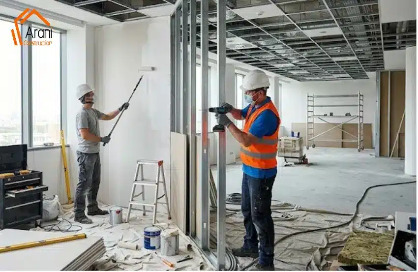 Office Renovation Vancouver office interior with renovated meeting rooms, open workstations, and modern finishes.